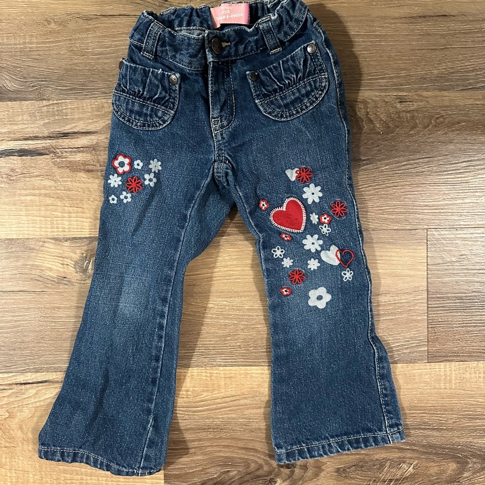 Old Navy Blue Denim Jeans with Embroidered Details
